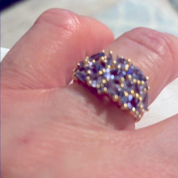 Elegant GoldPlated/ Over Sterlingand Purple/ Blue Tanzanite Women's Ring